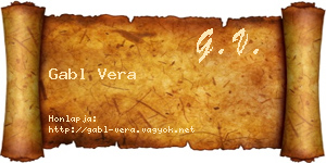 Gabl Vera névjegykártya